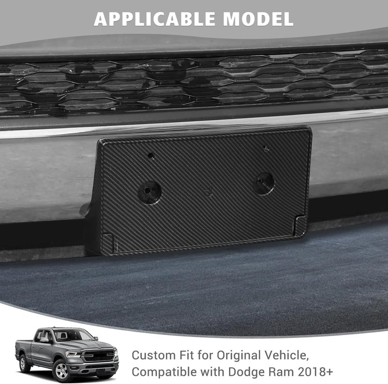 Jimen Carbon Fiber License Plate Holder for Dodge Ram - Image 2