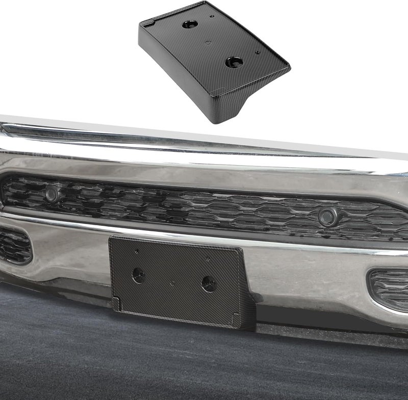 Jimen Carbon Fiber License Plate Holder for Dodge Ram - Image 1