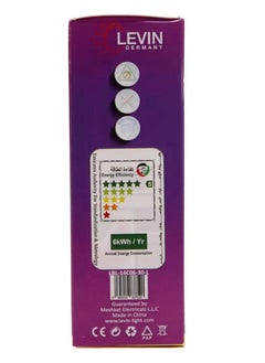 Levin Germany Levin E14 LED C37 Candle Lamp 6W 3000K Warm White 175-265V IP20 220° 38 x L110, Flicker Free Non-Dimmable, Frosted Finish, Suitable for Residential & Commercial Application as a Decorative Lighting.  - Image 5