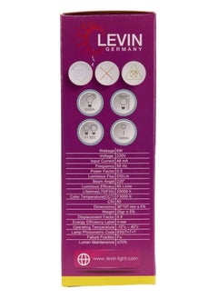 Levin Germany Levin E14 LED C37 Candle Lamp 6W 3000K Warm White 175-265V IP20 220° 38 x L110, Flicker Free Non-Dimmable, Frosted Finish, Suitable for Residential & Commercial Application as a Decorative Lighting.  - Image 3