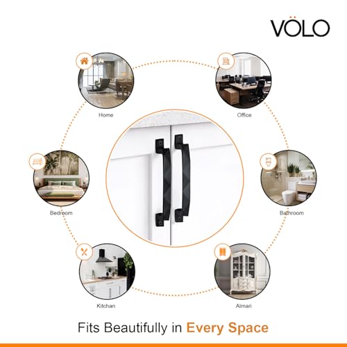 VOLO Chrome Finish Door and Window Handle for Home & Kitchen Doors/Cabinet/Window Handles - Mosaic Type (Model: Run 62) (96mm (4"), Pack of 2 Pcs, Black) - Image 4