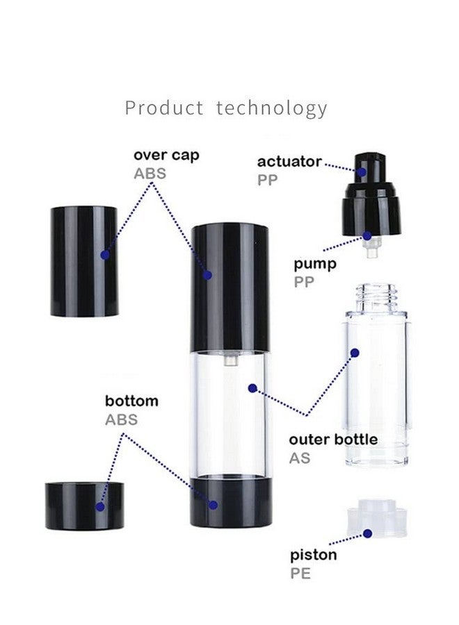 Ergonflow 3Pcs/Lot 15Ml 30Ml 50Ml Empty Black Airless Lotion Cream Pump Plastic Container Cosmetic Bottle Dispenser Travel Refillable Containers - Image 5