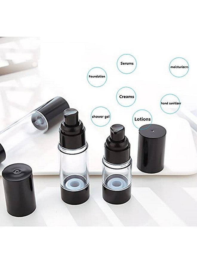 Ergonflow 3Pcs/Lot 15Ml 30Ml 50Ml Empty Black Airless Lotion Cream Pump Plastic Container Cosmetic Bottle Dispenser Travel Refillable Containers - Image 2