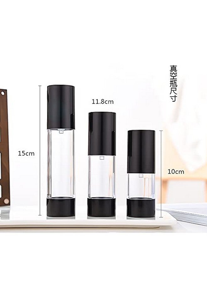 Ergonflow 3Pcs/Lot 15Ml 30Ml 50Ml Empty Black Airless Lotion Cream Pump Plastic Container Cosmetic Bottle Dispenser Travel Refillable Containers - Image 3