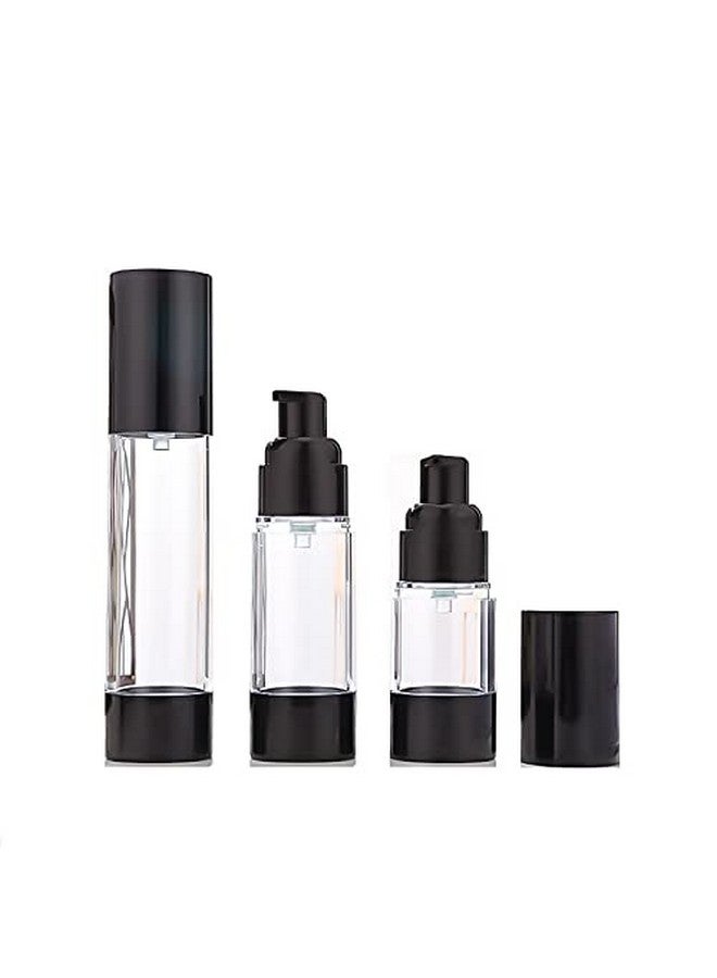 Ergonflow 3Pcs/Lot 15Ml 30Ml 50Ml Empty Black Airless Lotion Cream Pump Plastic Container Cosmetic Bottle Dispenser Travel Refillable Containers - Image 1