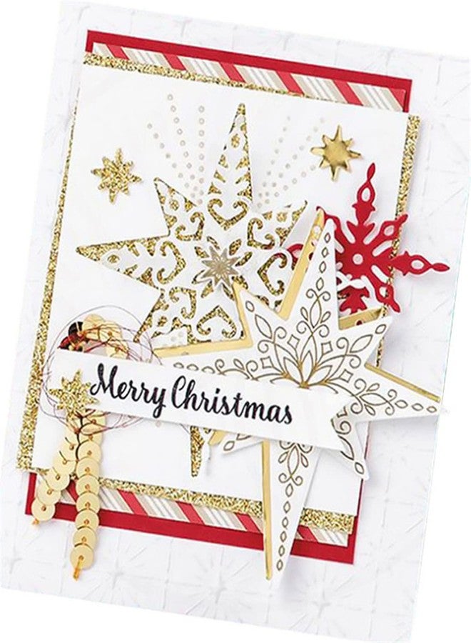 Mvchifay Cutting Dies Happy Birthday Metal Stencils Scrapbooking Tool DIY Emboss Paper Card Making (6 Pcs snowflakes-12.4x8.3cm) - Image 3