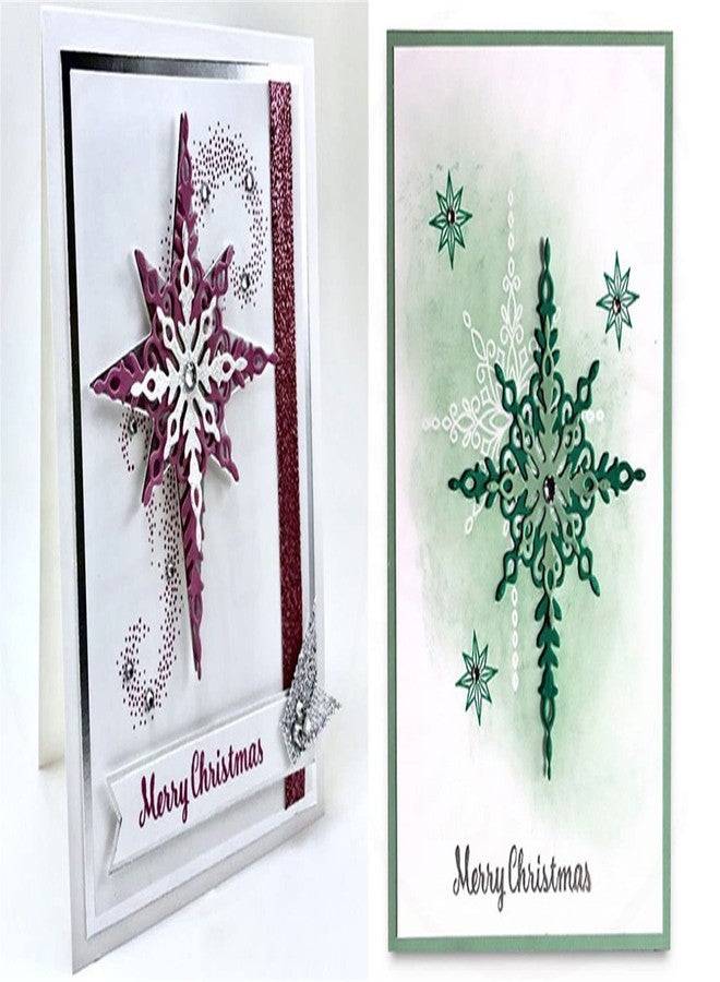 Mvchifay Cutting Dies Happy Birthday Metal Stencils Scrapbooking Tool DIY Emboss Paper Card Making (6 Pcs snowflakes-12.4x8.3cm) - Image 4