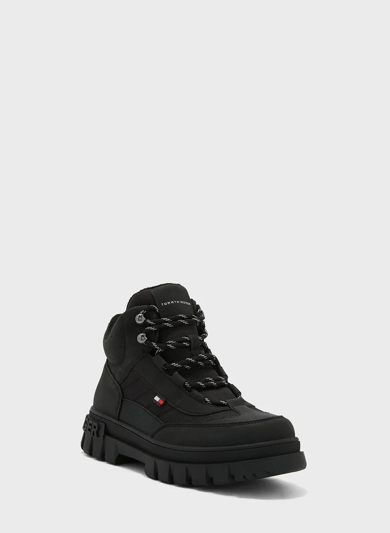 TOMMY HILFIGER Kids High Top Lace Up Boots