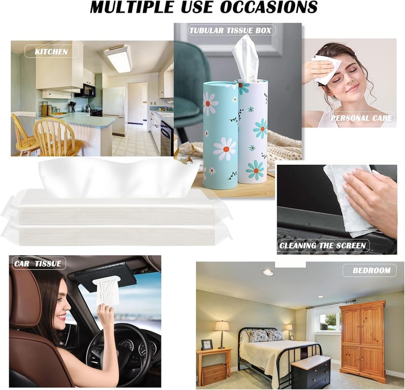 Dhanvine Car Tissue Refiller Pack of 5 Tissue Napkin Refill Car Tissue Box Interior Accessories 200 Sheets (100 Pulls) Compatible with Mercedes Benz Gla Class - Image 4