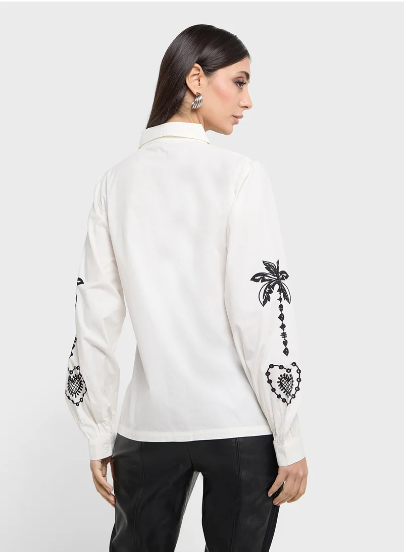 نيفر فولي دريسد Embroidered Button Down Shirt