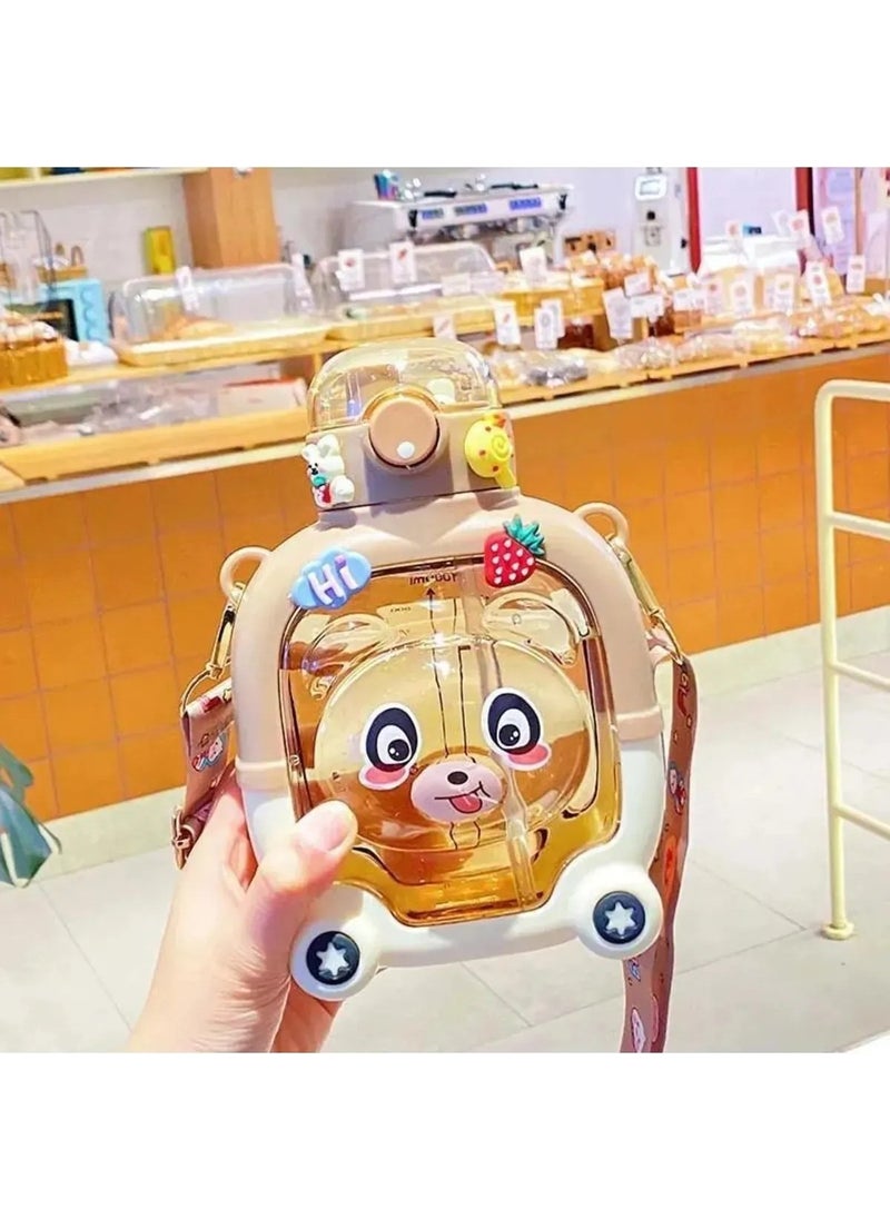 Elite AVM - Covered Square Teddy Bear Model Water Bottle 1000ML Water Bottle Water Bottle | Bpa Free Water Bottle Sticker Gift - Image 1