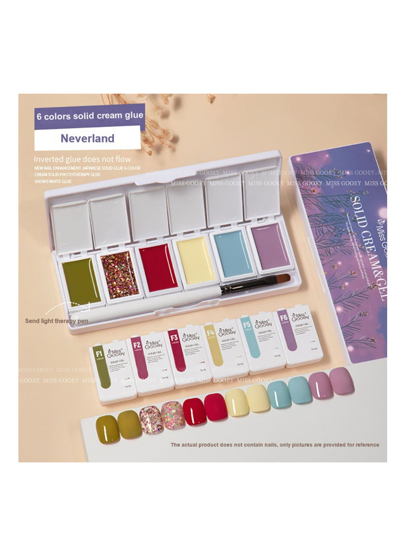 Miss Gooey - Gel Nail Polish Set With UV Light 6 Colors Cream Solid Kit Brush Art Neutral Nude Glossy Glitter Soak Off DIY Manicure At Home For Nails Travel Size - Image 1