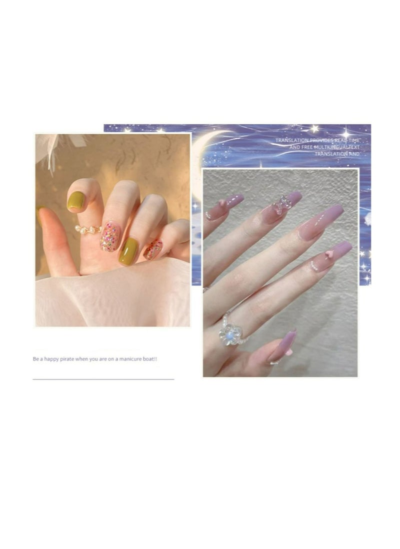 Miss Gooey - Gel Nail Polish Set With UV Light 6 Colors Cream Solid Kit Brush Art Neutral Nude Glossy Glitter Soak Off DIY Manicure At Home For Nails Travel Size - Image 1