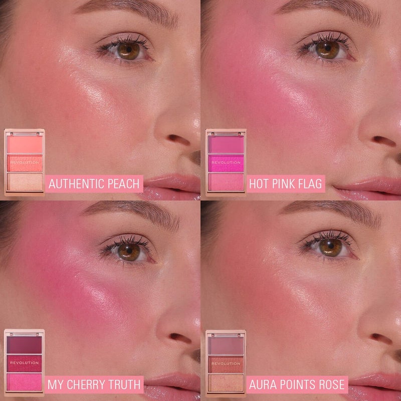 Makeup Revolution Revolution Blush Icon Palette Hot Pink Flag - Image 3