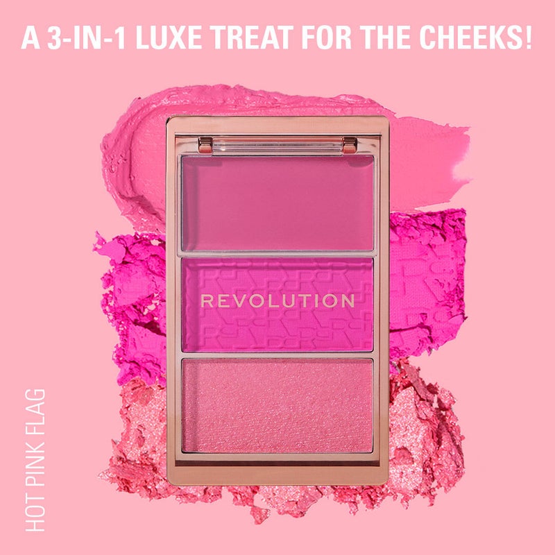 Makeup Revolution Revolution Blush Icon Palette Hot Pink Flag - Image 2