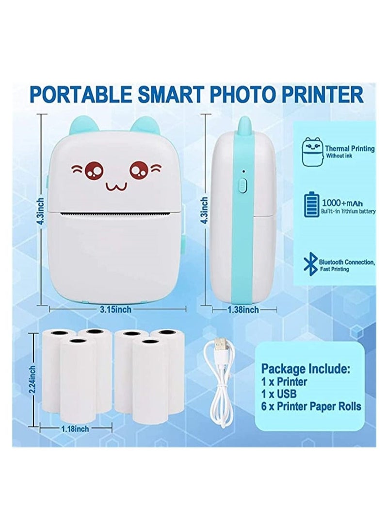 Y&D Portable Bluetooth Thermal Printer with 5 Rolls Printing Paper for IOS Android Smartphone, Mobile Wireless Label Receipt Sticker Photo List Notes Inkless Smart Gift - Image 3