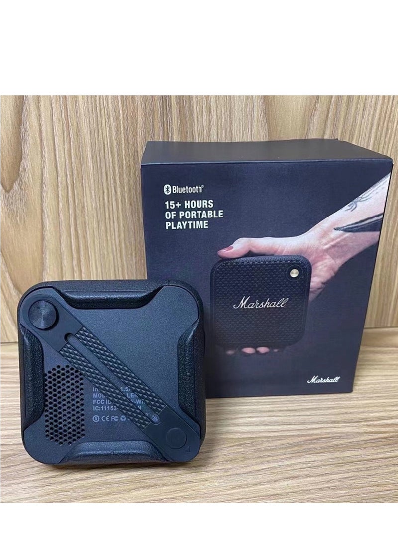 Marshal Willen Bluetooth Speaker, Wireless, 15+ Hours Playtime, Water-Resistent, Quick Charge, Stackable - Brass And Black - Image 2