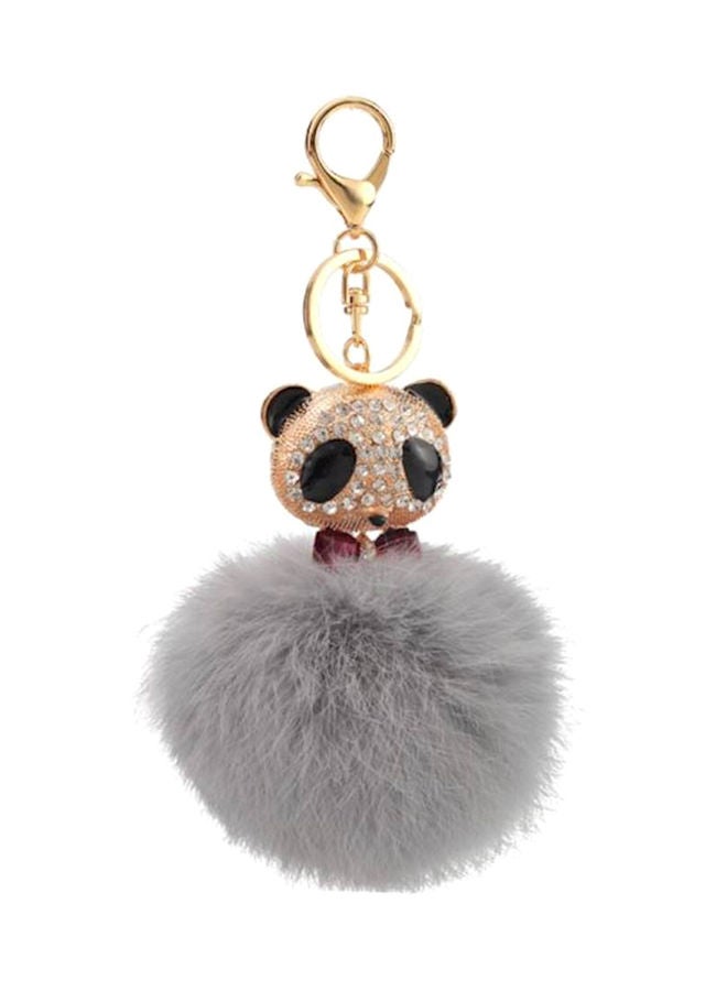 نيبمينينت سلسلة مفاتيح على شكل دب مزودة بكرة من الفرو الناعم طول 8 سم