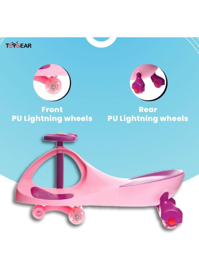 Top Gear TG‑9004 Baby Ride‑On Swing Car with LED Wheels – Pink - Image 2