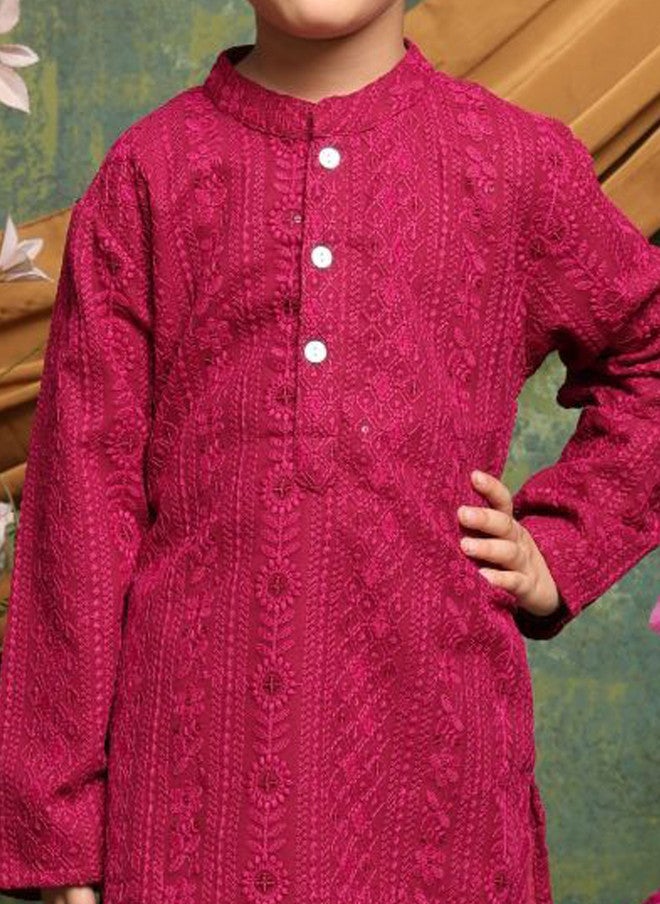 Saka Designs Boys Ethnic Motifs Embroidered Kurta with Pyjamas - Image 2