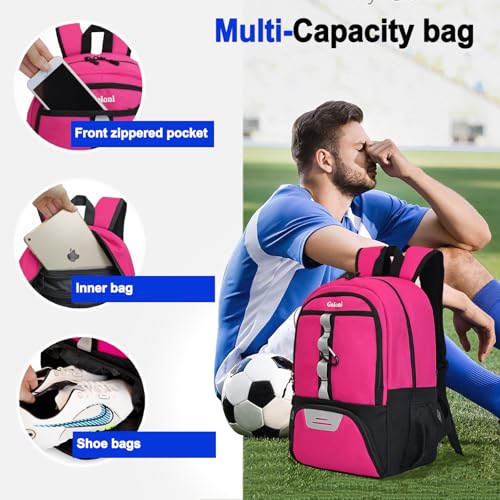 Goloni Youth Soccer Bag,Basketball Bag with Ball Compartment & Shoe Compartment,Backpack for Football Volleyball Basketball - Image 2
