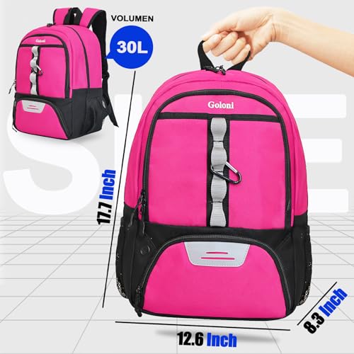 Goloni Youth Soccer Bag,Basketball Bag with Ball Compartment & Shoe Compartment,Backpack for Football Volleyball Basketball - Image 4