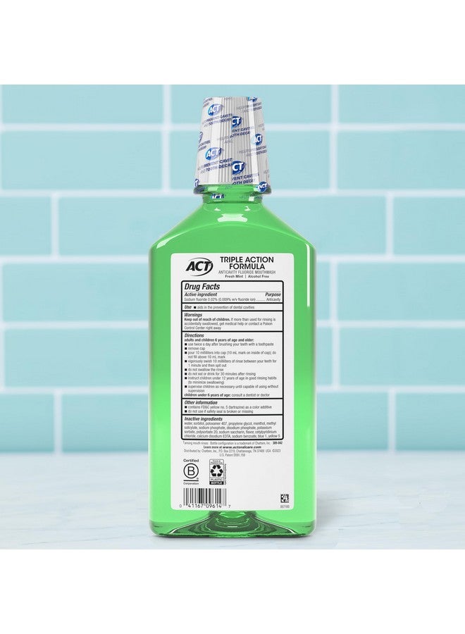 ACT Total Care Zero Alcohol Anticavity Fluoride Mouthwash 33.8 fl. oz. Fresh Mint - Image 2
