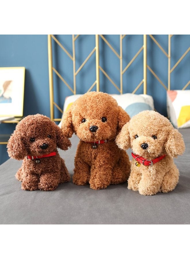 Simulation Teddy Dog Doll Plush Toy Cute Pet Puppy Dog Doll Soothing Doll Girl Children Gift-Specifications:22cm-Color:Light Brown Sitting Artificial Teddy Dog - Image 2