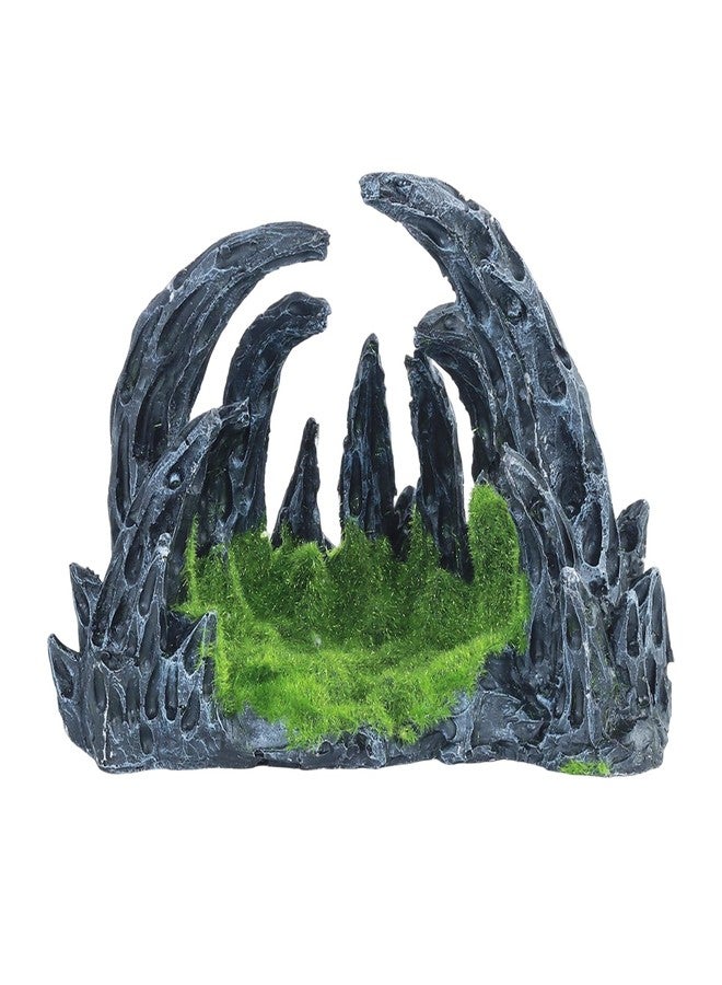 Saim Dragon's Lair Mountain Cave Aquarium Decoration Model Kits, Resin Mountain View Fish Tank Ornament Fish House Cave with Moss - Image 1
