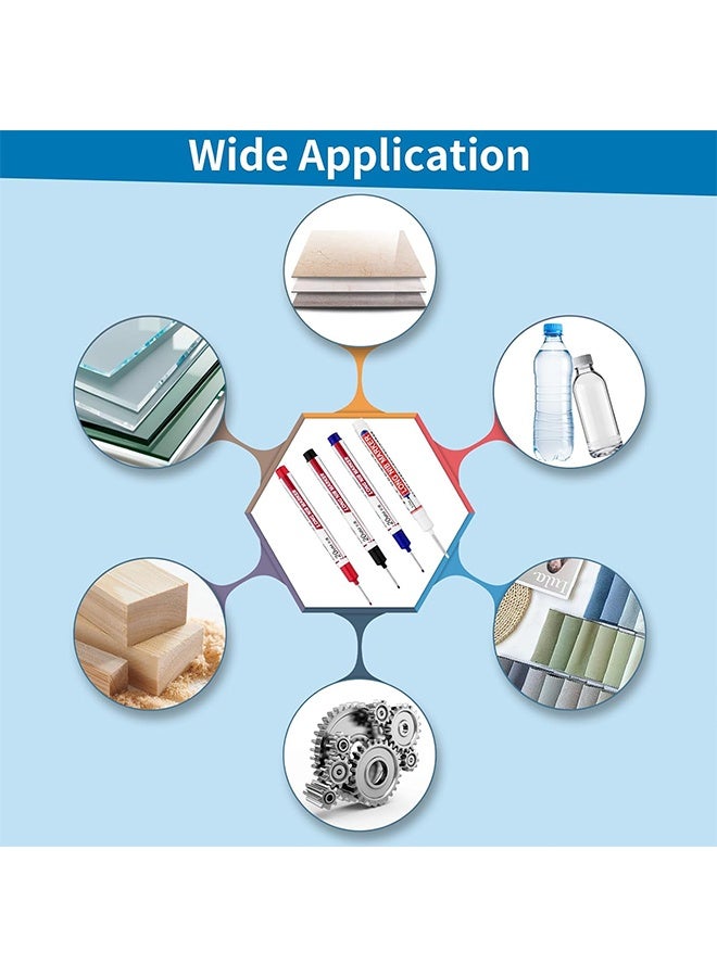 إم إكس إن 6 قطع أقلام طلاء لعلامات الطلاء بطول 20 مم، أداة تحديد علامات البناء المقاومة للماء، أقلام تحديد حبر نجار دائمة، أقلام تحديد معدنية - Image 4
