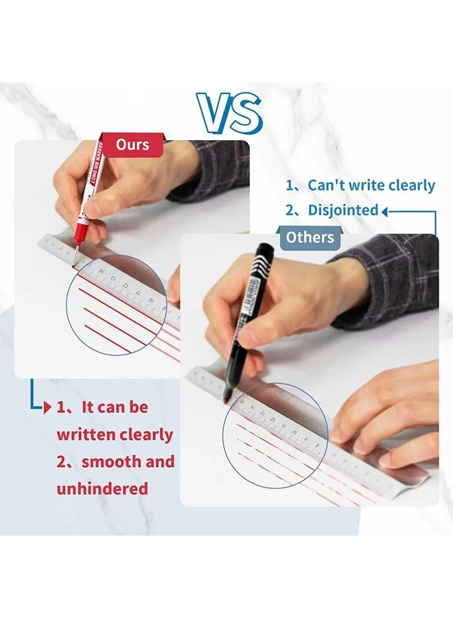 إم إكس إن 6 قطع أقلام طلاء لعلامات الطلاء بطول 20 مم، أداة تحديد علامات البناء المقاومة للماء، أقلام تحديد حبر نجار دائمة، أقلام تحديد معدنية - Image 3