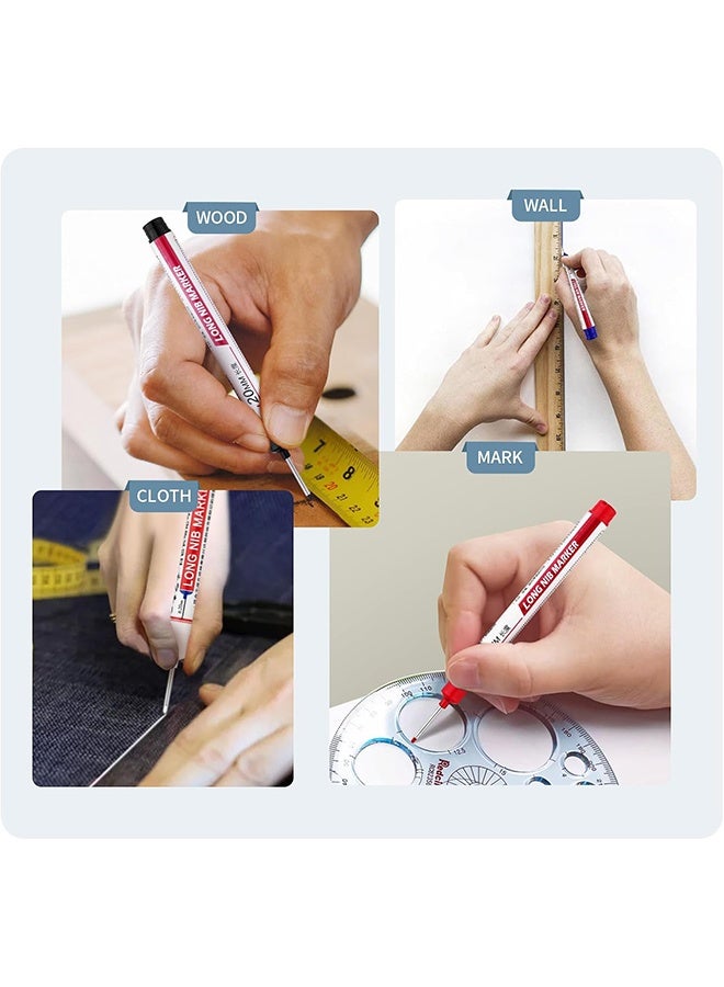 إم إكس إن 6 قطع أقلام طلاء لعلامات الطلاء بطول 20 مم، أداة تحديد علامات البناء المقاومة للماء، أقلام تحديد حبر نجار دائمة، أقلام تحديد معدنية - Image 5