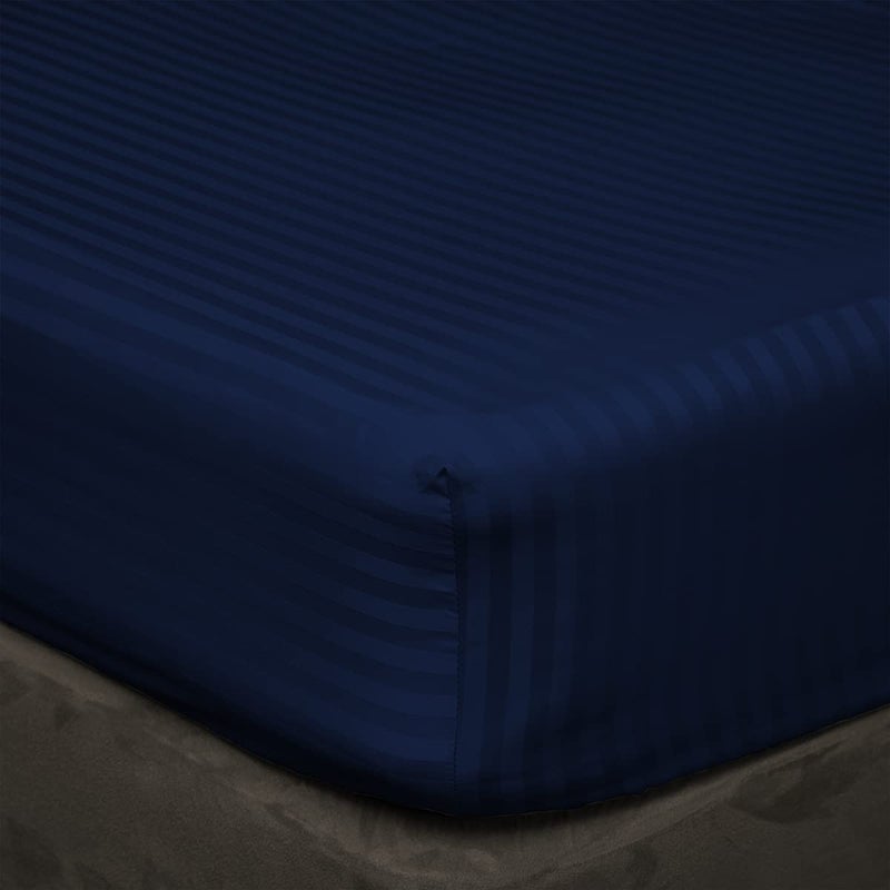 UmI. Brand Umi Super Soft Brushed Microfiber Cotton Satin Striped 72X78Inches 6X65Feet Fitted Bedsheet with 2 Pillow CoversAll Around Elastic Fitted bedsheet with Pillow Covers - Image 3