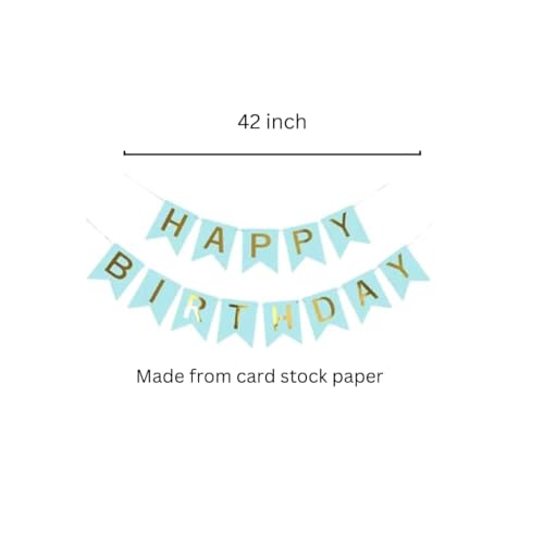HK balloons® Pack of 54 Blue Happy Birthday Bunting Flag Banner Bunting Flag/Banner Birthday Decoration Set - Image 2