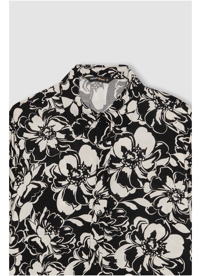 DeFacto - Woman Oversize Fit Shirt Neck Woven Long Sleeve Tunic - Image 1