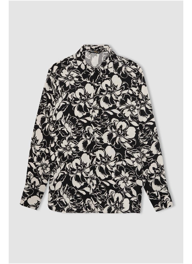DeFacto - Woman Oversize Fit Shirt Neck Woven Long Sleeve Tunic - Image 1