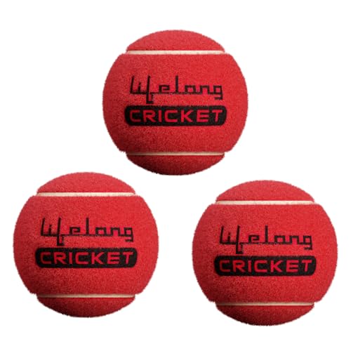 Lifelong Rubber Cricket Tennis Ball | Heavy Red Tennis Ball for Cricket Tournament | Durable Lawn Play Soft Balls (Red, Set of 3) - Image 1