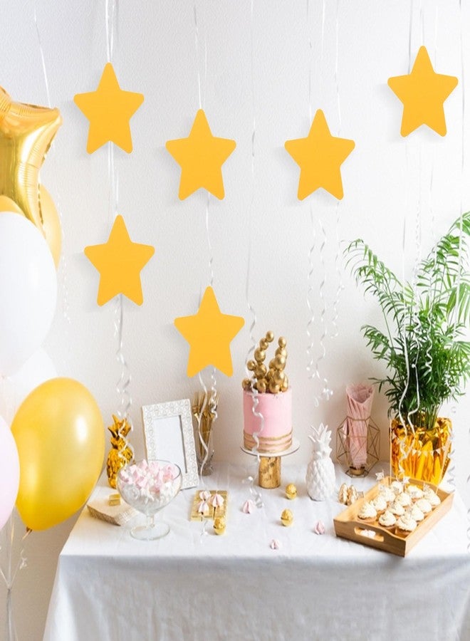 MixTeach 200 Pcs Gold Star Cutouts 4 Inch Paper Star Shapes Die Cut Yellow Double Sided Paper Star Classroom Decoration for Bulletin Board DIY Kids School Craft Projects Party Wall Decoration - Image 4