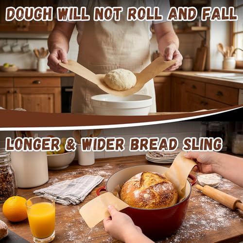 PLAPITATE Parchment Bread Sling for Dutch Oven, Non-Stick Unbleached Bread Baking Mat, 50 Pcs Disposable Bread Sling for Sourdough Tools ＆ Accessories (Round) - Image 3