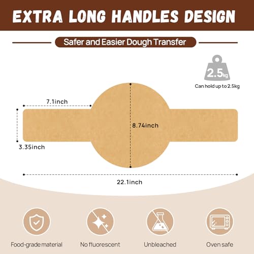 PLAPITATE Parchment Bread Sling for Dutch Oven, Non-Stick Unbleached Bread Baking Mat, 50 Pcs Disposable Bread Sling for Sourdough Tools ＆ Accessories (Round) - Image 2