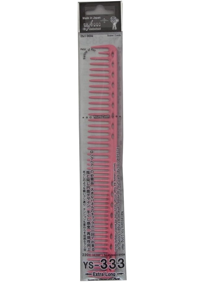 Y.S.Park Ys Park 333 Round Tooth Extra Long Cutting Comb - Pink 