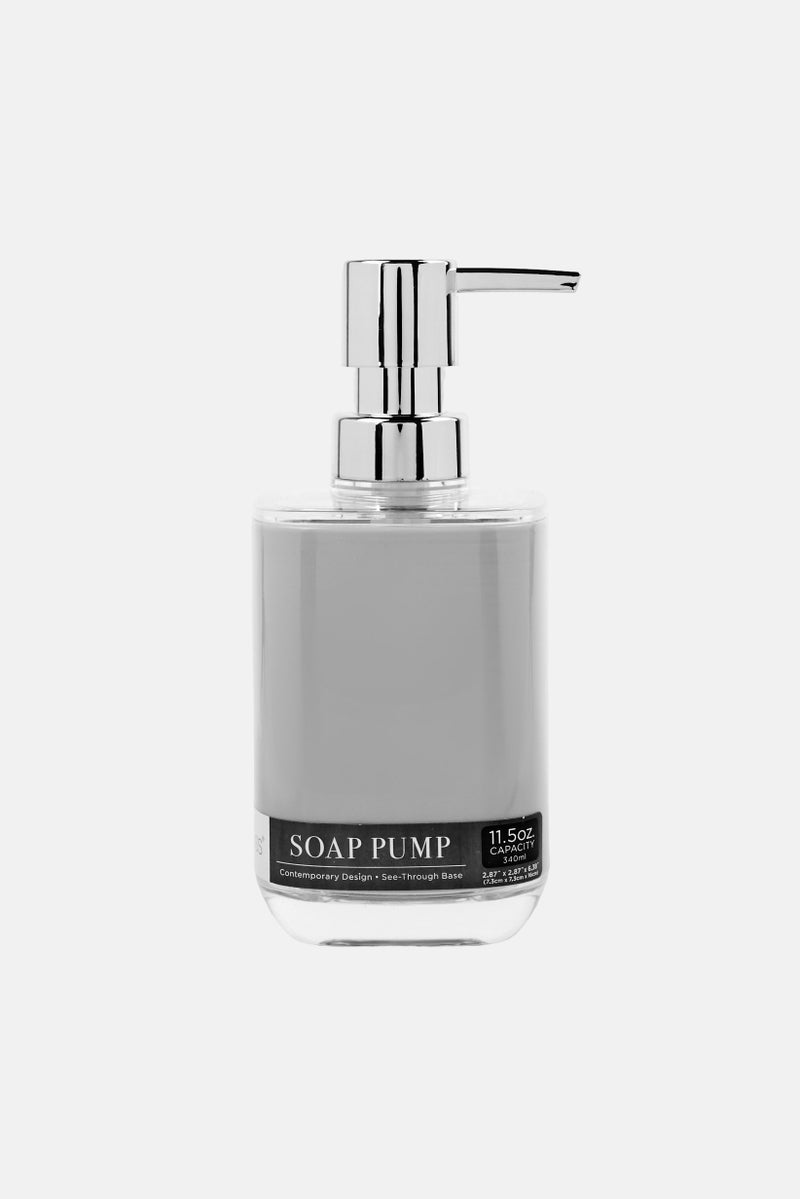 Bath Bliss Lucent Soap Dispenser With Chrome Pump, Grey - Image 1