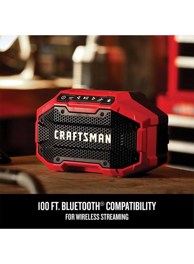 CRAFTSMAN V20 Wireless Portable Bluetooth Speaker, Tool Only (CMCR001B), Red - Image 5