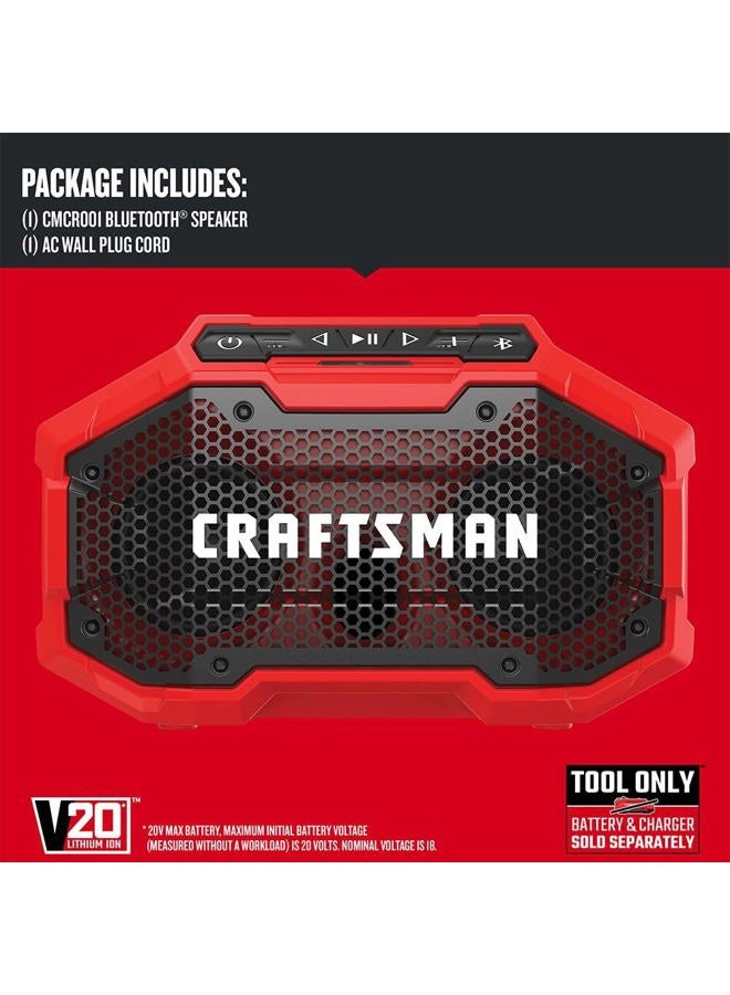 CRAFTSMAN V20 Wireless Portable Bluetooth Speaker, Tool Only (CMCR001B), Red - Image 2
