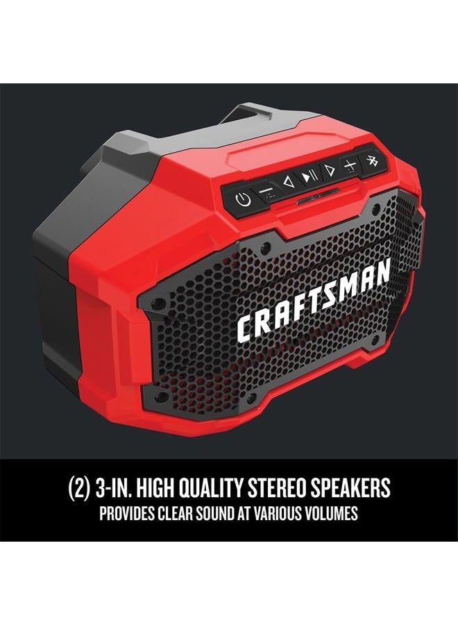 CRAFTSMAN V20 Wireless Portable Bluetooth Speaker, Tool Only (CMCR001B), Red - Image 4