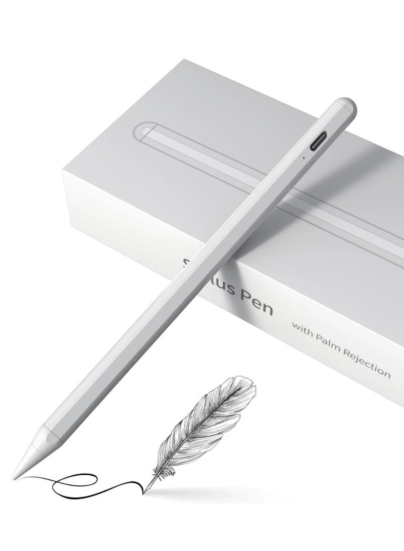 قلم ستايلس نشط متوافق مع شاشات اللمس iOS و Android بقلم مزدوج الوظيفة قلم ستايلس قابل لإعادة الشحن للرسم والكتابة على التابلت - Image 1