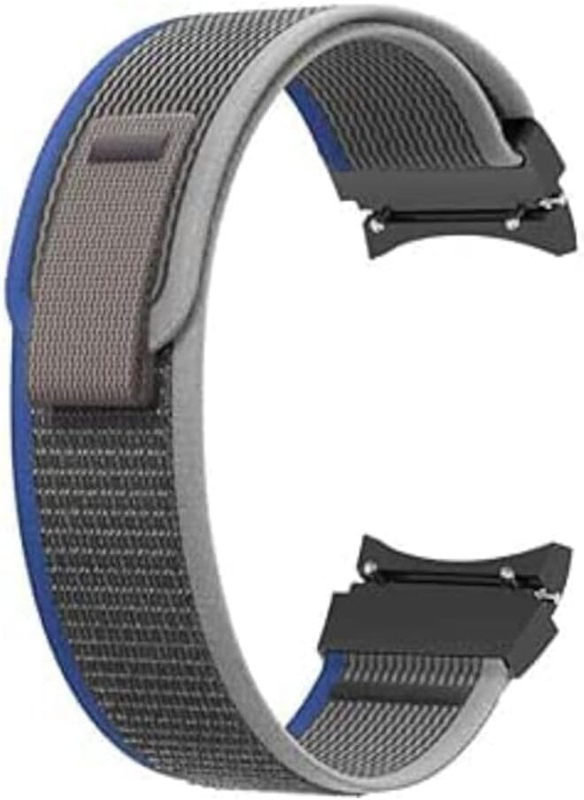 Generic - Nylon Solo Band Compatible with Samsung Galaxy Watch 5 40mm 44mm/Galaxy Pro 5 45mm/Galaxy Watch 4 40mm 44mm/Galaxy Watch 4 Classic 42mm 46mm, 20mm Sport Trail Loop Strap Women Men(Blue/Gray) - Image 1