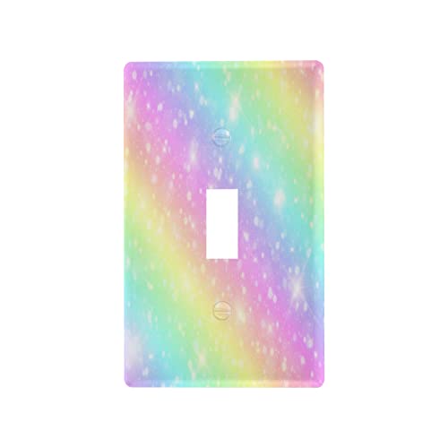Eionryn Unicorn Galaxy Rainbow Pastel Toggle Switch Wall Plate Bright Candy Sky Switch Cover Electrical Outlet Covers 1 Gang Home Decor H4.53 xL2.76 inch - Image 1