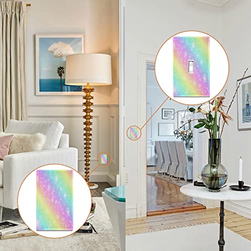 Eionryn Unicorn Galaxy Rainbow Pastel Toggle Switch Wall Plate Bright Candy Sky Switch Cover Electrical Outlet Covers 1 Gang Home Decor H4.53 xL2.76 inch - Image 5