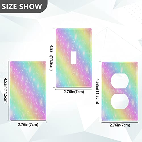 Eionryn Unicorn Galaxy Rainbow Pastel Toggle Switch Wall Plate Bright Candy Sky Switch Cover Electrical Outlet Covers 1 Gang Home Decor H4.53 xL2.76 inch - Image 3